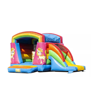 Mini Unicorn met Glijbaan Springkussen mini Unicorn met glijbaan
